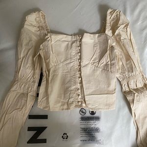 SHEIN puffy sleeve button down blouse